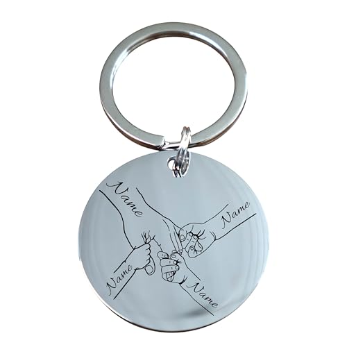 Laserbusters Schlüsselanhänger personalisiert mit Motiv- und Textgravur ein einzigartiges Geschenk – perfekt für Mama, Papa, Oma, Opa oder liebe Freunde (Name +3, Edelstahl Silber) von Laserbusters