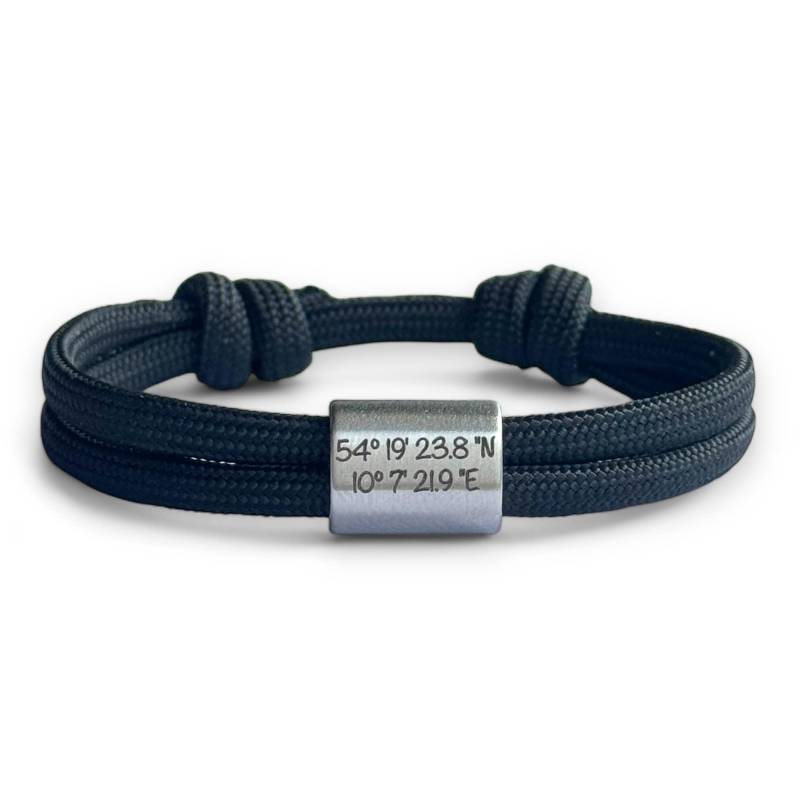 Segeltau Armband Mit Edelstahl Charm Personalisiert | Text Zeichen Icons von Laserbusters