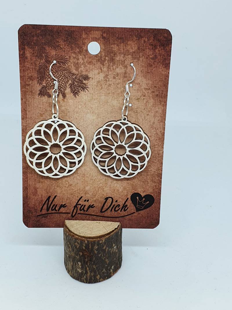 Ohrringe Aus Holz, "Florina" in Verschiedenen Farben, Schmuck, Ohrschmuck von LasercreaSandrine