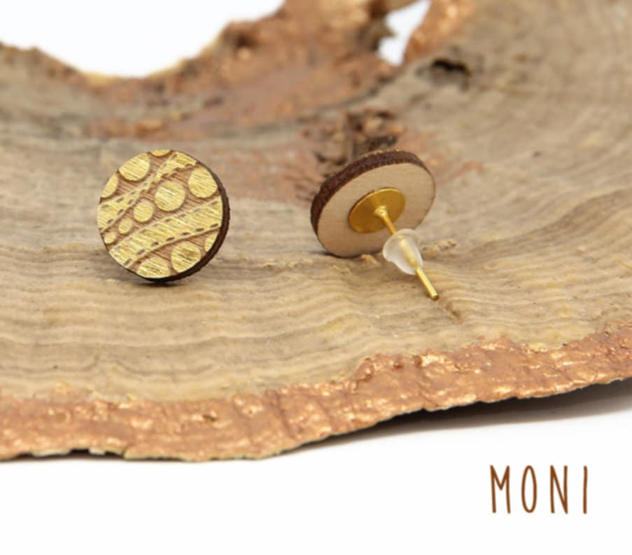 Ohrstecker Aus Holz, Rund, Veredelt Mit Glanz "Moni", Schmuck, Geschenk, Geburtstag, Weihnachten Ohrstecker Aus Holz, Rund, Veredelt Mit Glanz "Moni", Schmuck, Geschenk, Geburtstag, Weihnachten von LasercreaSandrine