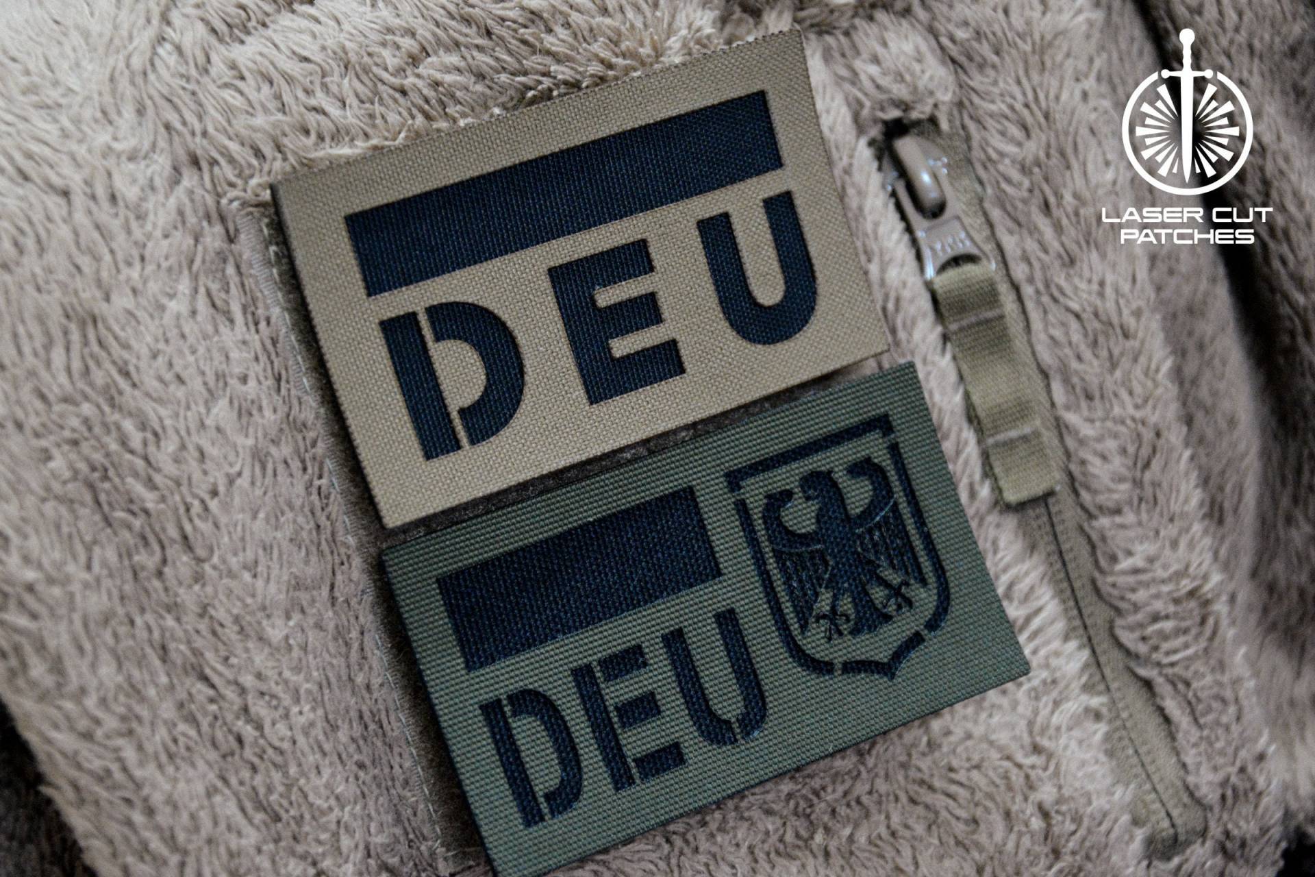 Spezialanfertigung Hakenrücken Patch Bundeswehr 90Х50 Mm/Personalisiertes Laser Cut Rufzeichen Name Tape Cardura Patches Set von Lasercutpatches