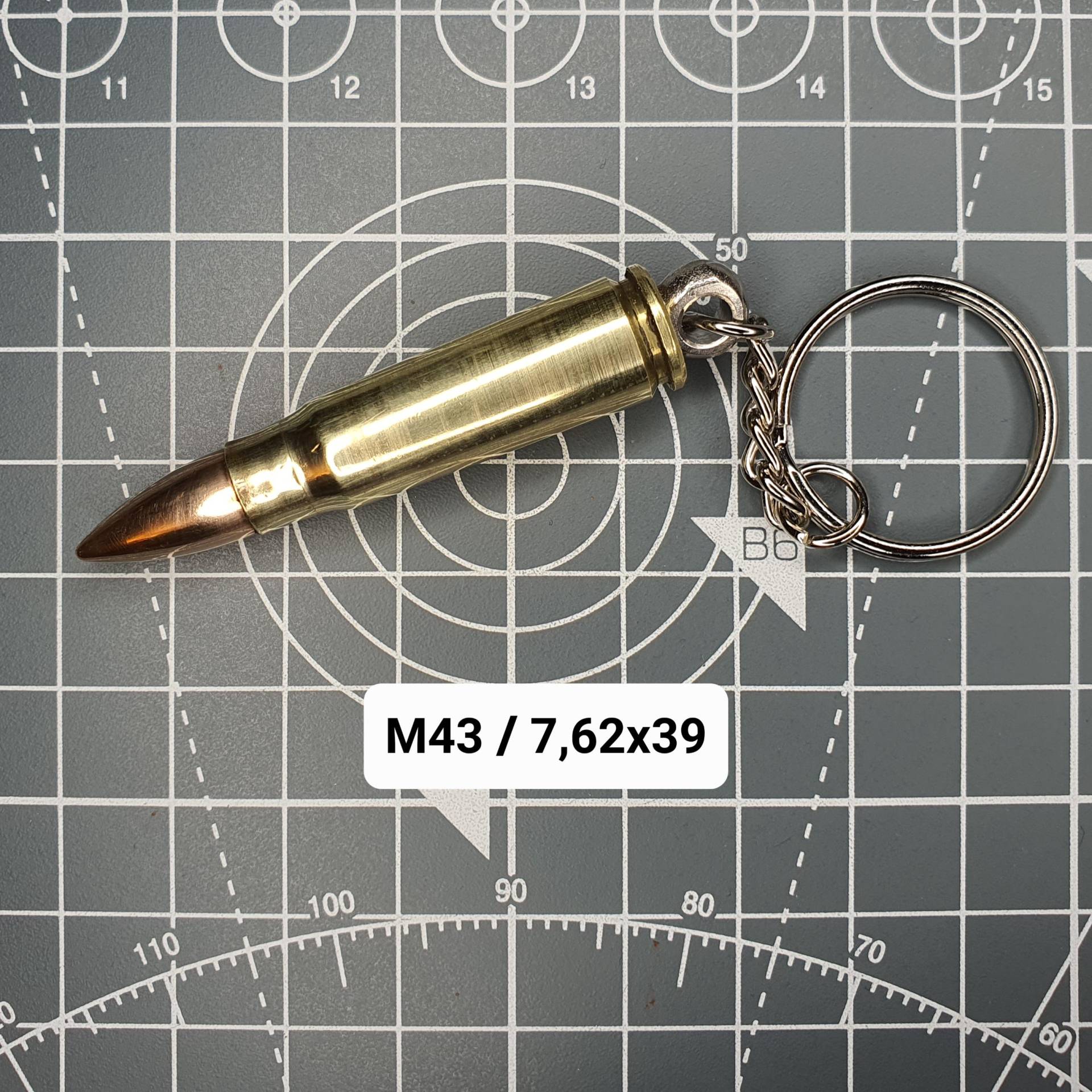 Schlüsselanhänger Mit Patrone 7, 62x39 Kalaschnikow von LasergravurMueller