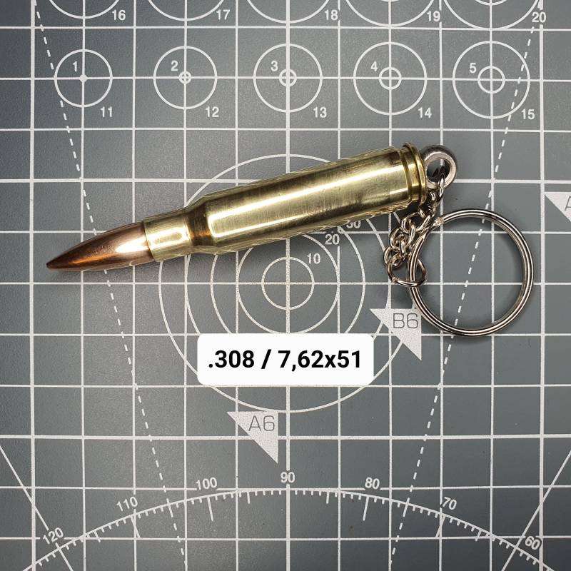 Schlüsselanhänger Mit Patrone 7, 62x51 .308 Winchester G3 Mg3 Bundeswehr Nato Schlüsselanhänger Mit Patrone 7, 62x51 .308 Winchester G3 Mg3 Bundeswehr Nato von LasergravurMueller