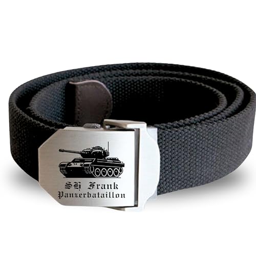Lasernauten Gürtel Stoff Textil Edelstahlschnalle mit Gravur personalisiert mit Wunschmotiv Wunschtext für Soldaten Armee Militär Workwear Bundeswehr von Lasernauten