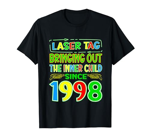 Lasertag Zum 25. Geburtstag Bringt Seit 1998 Das Innere Kind T-Shirt von Lasertag Geburtstag Deko Für 25 Jahre Geburtstag