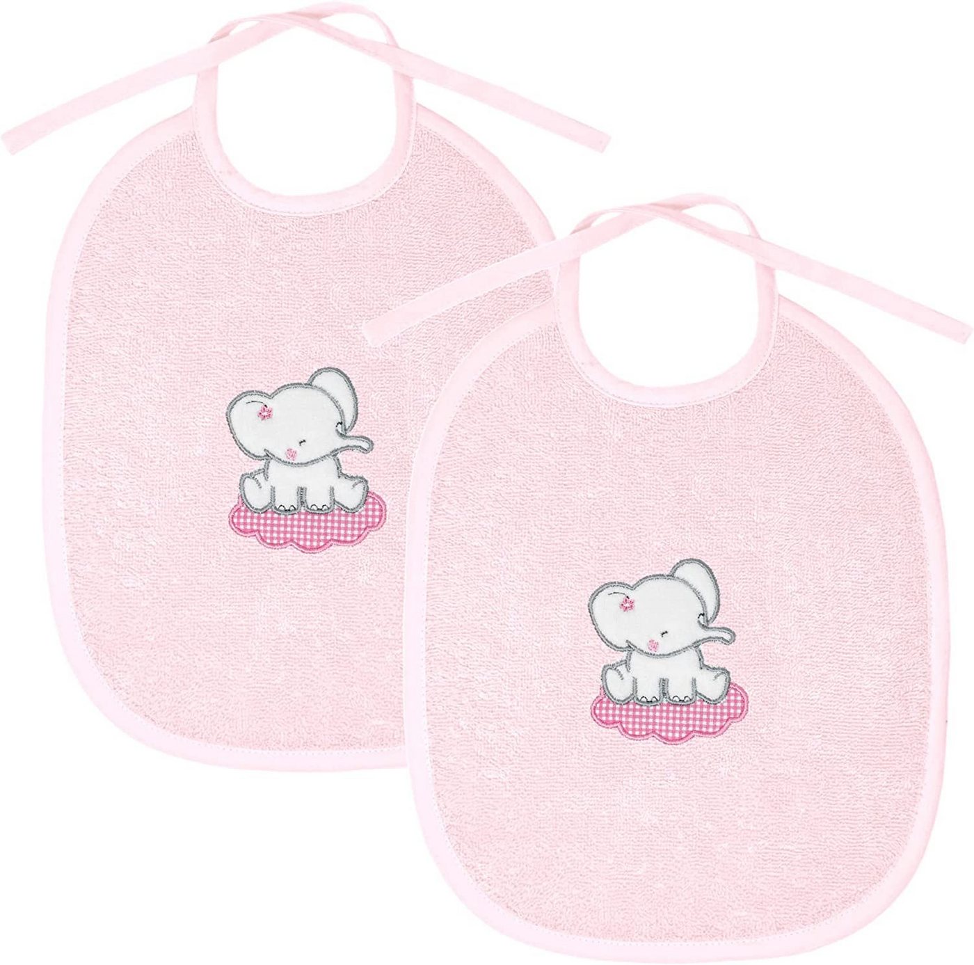 Lashuma Lätzchen, (Set, 2er Babylätzchen), Baby Sabberlatz Mädchen aus Frottee 25x30 cm rosa von Lashuma