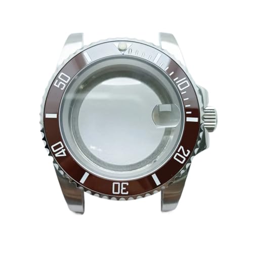Lasitech 1 Stück NH35 GMT-Gehäuse, 40,5 mm, Herrenuhr, silbriger Ganzkörperspiegel, passend for NH34 NH38 Uhrwerk, Saphirglasbox, 28,5-Zifferblatt(2pcs-01,Two Way NH35) von Lasitech