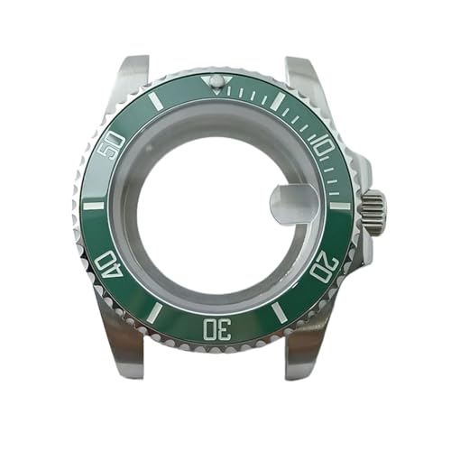 Lasitech 1 Stück NH35 GMT-Gehäuse, 40,5 mm, Herrenuhr, silbriger Ganzkörperspiegel, passend for NH34 NH38 Uhrwerk, Saphirglasbox, 28,5-Zifferblatt(Blue,Two Way NH35) von Lasitech