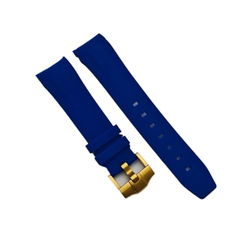 Lasitech 1 Stück passende Uhr/Gehäuse mit schwarz/grünem Kautschukband, 22 mm, Ersatzarmband, Uhrenzubehör, Lünettenteile(Blue Gold) von Lasitech