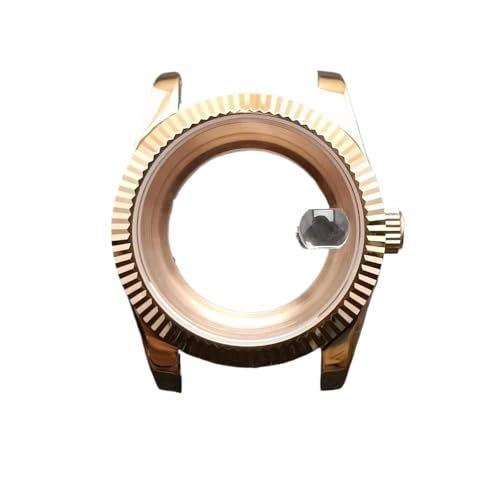 Lasitech 1 stück 40mm FIT M8285/8215 Uhrwerk/Zifferblatt Herren Stahlgehäuse Uhrenzubehör Armband Band Box Saphirglas Armbanduhren(2 Rose Nail) von Lasitech