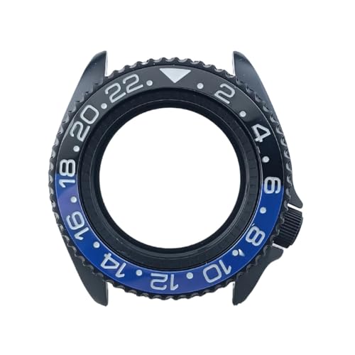 Lasitech 1PC NH35 Gehäuse 42mm Herrenuhren Silberner Stahl FIT NH34 NH36 Uhrwerk Uhrenbox Saphirglas 22mm Armband(36 Matte Black) von Lasitech