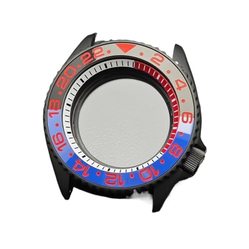 Lasitech 1pc Fall for NH35 42mm Herren Uhr Stahl Schwarz NH36 Bewegung Zubehör Saphir 22mm Band(1 Matte Black) von Lasitech