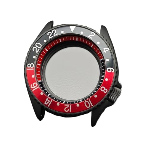 Lasitech 1pc Fall for NH35 42mm Herren Uhr Stahl Schwarz NH36 Bewegung Zubehör Saphir 22mm Band(16 Matte Black) von Lasitech