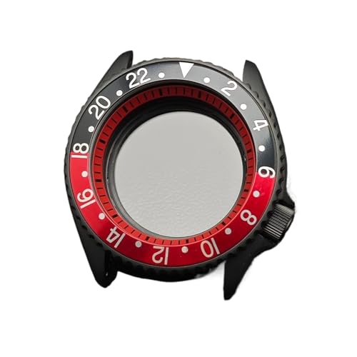 Lasitech 1pc Fall for NH35 42mm Herren Uhr Stahl Schwarz NH36 Bewegung Zubehör Saphir 22mm Band(18 Matte Black) von Lasitech