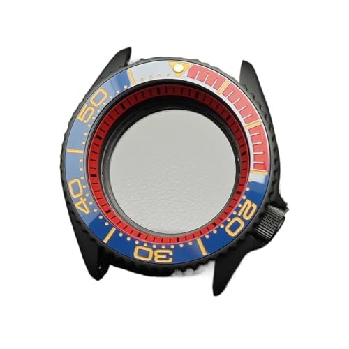 Lasitech 1pc Fall for NH35 42mm Herren Uhr Stahl Schwarz NH36 Bewegung Zubehör Saphir 22mm Band(22 Matte Black) von Lasitech