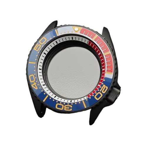 Lasitech 1pc Fall for NH35 42mm Herren Uhr Stahl Schwarz NH36 Bewegung Zubehör Saphir 22mm Band(23 Matte Black) von Lasitech