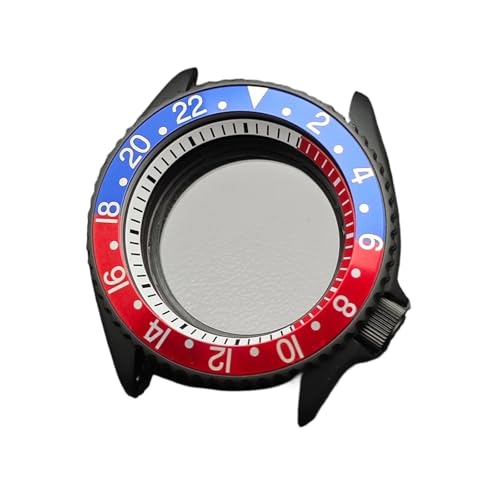 Lasitech 1pc Fall for NH35 42mm Herren Uhr Stahl Schwarz NH36 Bewegung Zubehör Saphir 22mm Band(29 Matte Black) von Lasitech