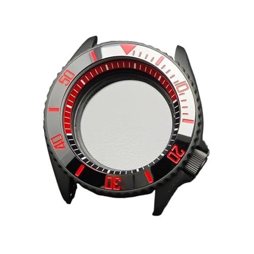 Lasitech 1pc Fall for NH35 42mm Herren Uhr Stahl Schwarz NH36 Bewegung Zubehör Saphir 22mm Band(7 Matte Black) von Lasitech