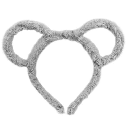 Dickes Plüsch-Stirnband für Damen, für den Winter, niedlich, rund, Mäuse, Bär, Ohren, Bonbonfarben, Make-up, Metall, Bandana, Geschenke, große Schleife, Stirnbänder für Babys und Mädchen von Laspi