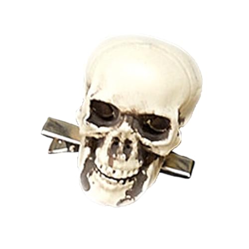 Halloween-Haarspange für Damen, Totenkopf-Rose, Haarnadel, weiblich, Punk, Entenschnabel-Clip, Tag des Todes, cooler Kopfschmuck, Punk-Haarnadel für Cosplay-Party von Laspi