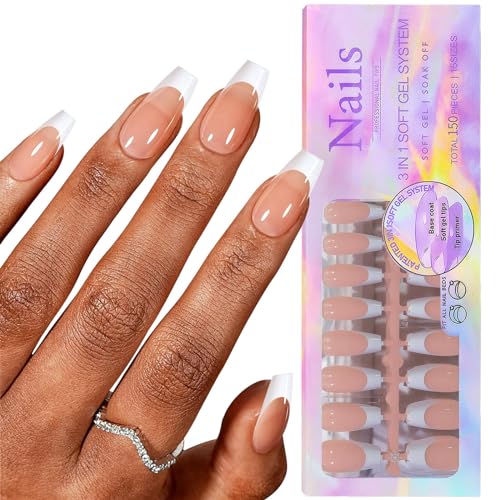 Langlebige French Manicure Künstliche Nägel, natürliche Nagelkunstspitze, Dekor-Werkzeuge für Frauen und Mädchen, französisches Maniküre-Set von Laspi