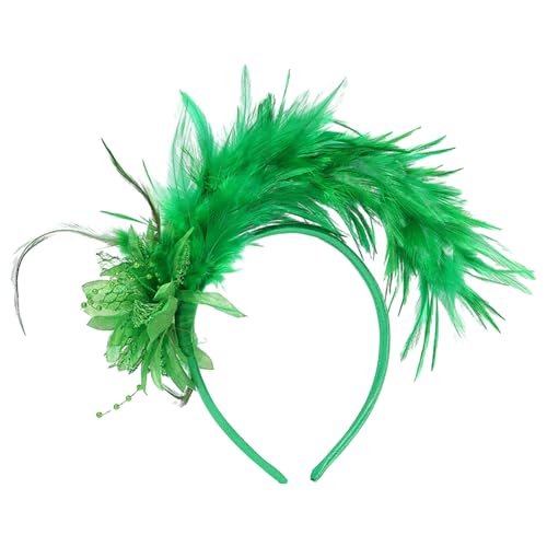 Laspi Fascinator Feder-Stirnband für TeaParty, Rollenspiel, Kostüm-Zubehör, 1920er-Jahre, Haarband, Karneval, Party, Rollenspiel, Kopfschmuck, Damen, Verkleidungszubehör von Laspi