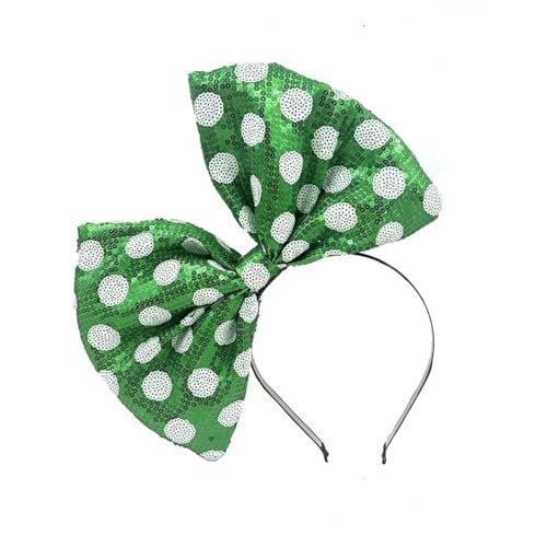 Laspi Lustiges Stirnband für Patricks-Tag, Party-Dekoration, festliche Requisiten für Bühnenshows, Kopfbedeckung, niedliche Schleife, Kopfschmuck, grünes Stirnband von Laspi