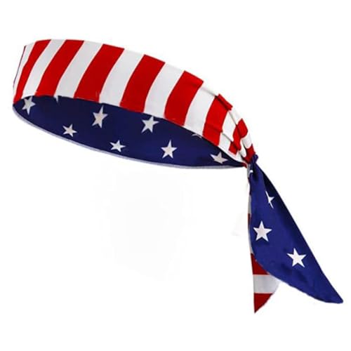 Patriotisches Accessoire mit amerikanischen Flaggen, Stirnband für Damen und Mädchen, 4. Juli, Bandana für Gedenktag, Unabhängigkeitstag, amerikanische Flaggen, Stirnband von Laspi