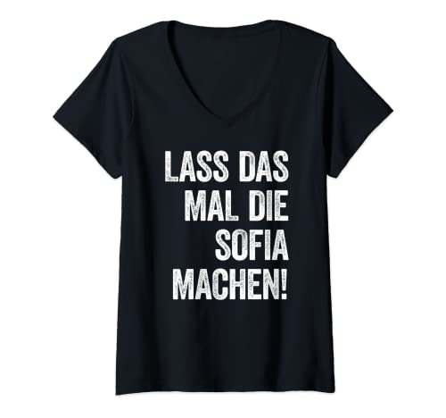 Damen Lass das mal die Sofia machen T-Shirt mit V-Ausschnitt Damen Lass das mal die Sofia machen T-Shirt mit V-Ausschnitt von Lass das mal die Name machen personalisiert