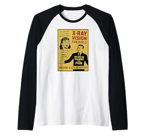 X-Ray Vision For Girls Vintage Comic Book Style Ad Raglan X-Ray Vision For Girls Vintage Comic Book Style Ad Raglan von Last Gasp Graphics