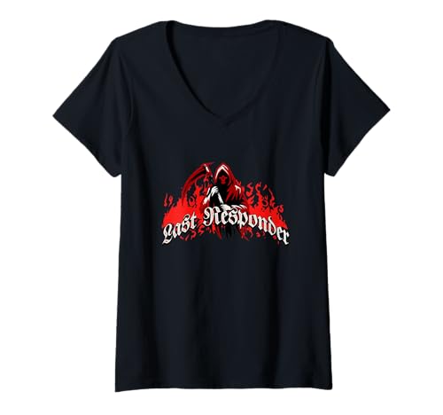 Damen Letzter Responder T-Shirt mit V-Ausschnitt Damen Letzter Responder T-Shirt mit V-Ausschnitt von Last Responder
