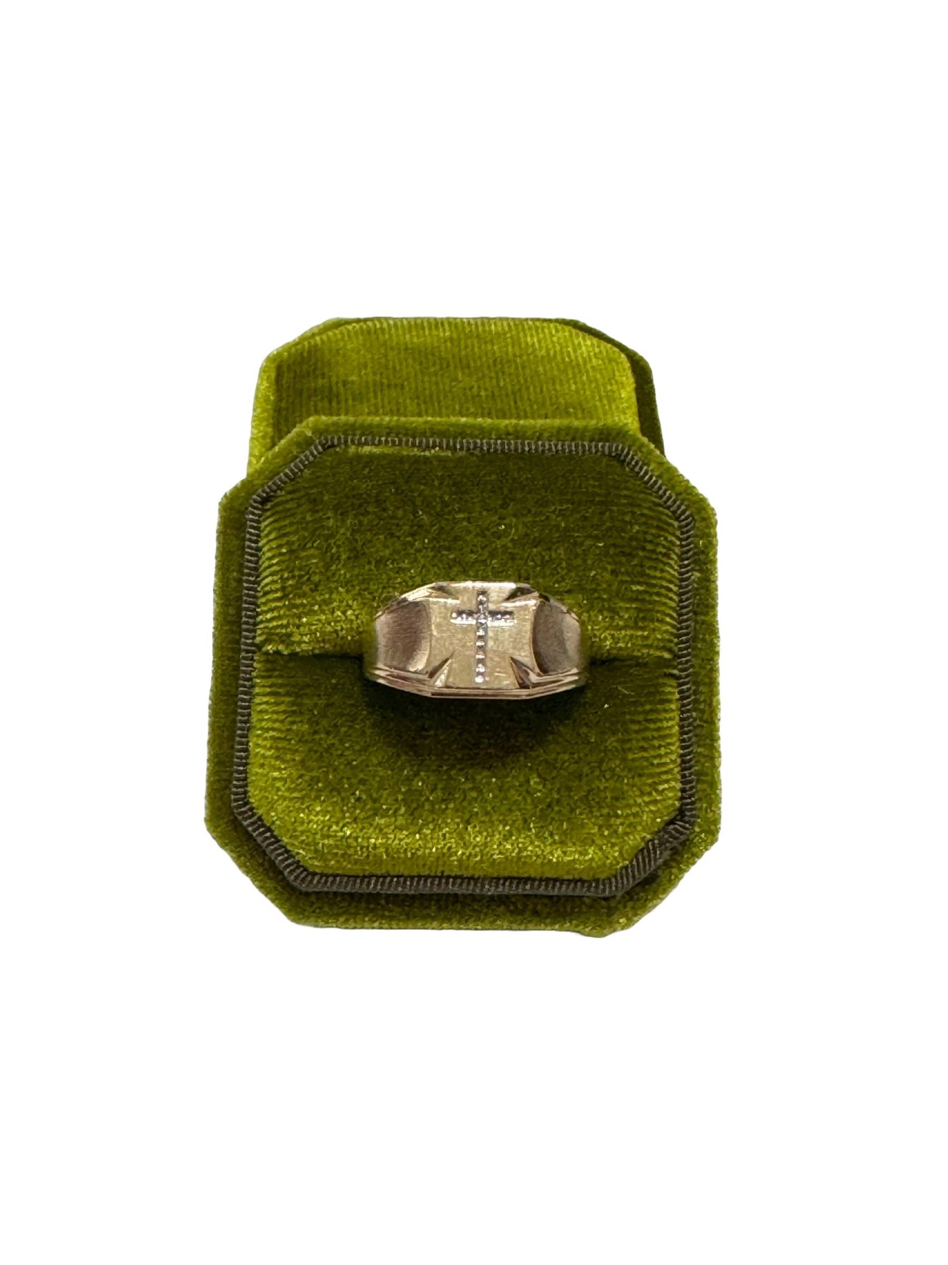 Kreuz Ring Mit Topas Akzent/Vintage 10K Gelb Weißgold Religiöser Sz 9 1/4 Kreuz Ring Mit Topas Akzent/Vintage 10K Gelb Weißgold Religiöser Sz 9 1/4 von LastCenturyJewels