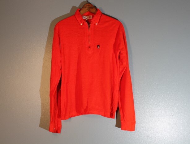 Vintage 1950Er Jugendkamm Jugendmode Gilde Fifth Avenue Langarm Rotes Poloshirt Mit Reißverschluss Jugend Groß Größe 16 von LastWordThreads