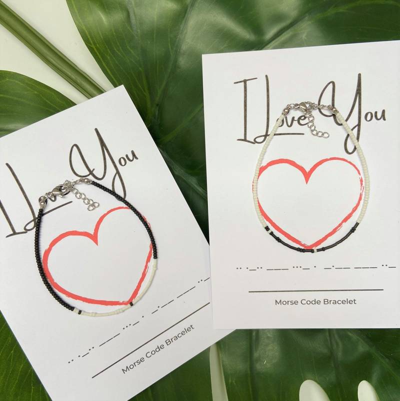 Ich Liebe Dich Morsecode Armband, Seine Sies Armband Set, Paare Partner Valentines Geschenk, Verliebte Schmuck, Morse Code von LastdayofsummerGoods