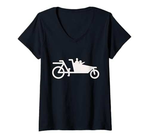 Damen Radfahrer Lastenrad Familien Rad ebike Geschenk T-Shirt mit V-Ausschnitt Damen Radfahrer Lastenrad Familien Rad ebike Geschenk T-Shirt mit V-Ausschnitt von Lastenrad Fahrrad bike kinder familie