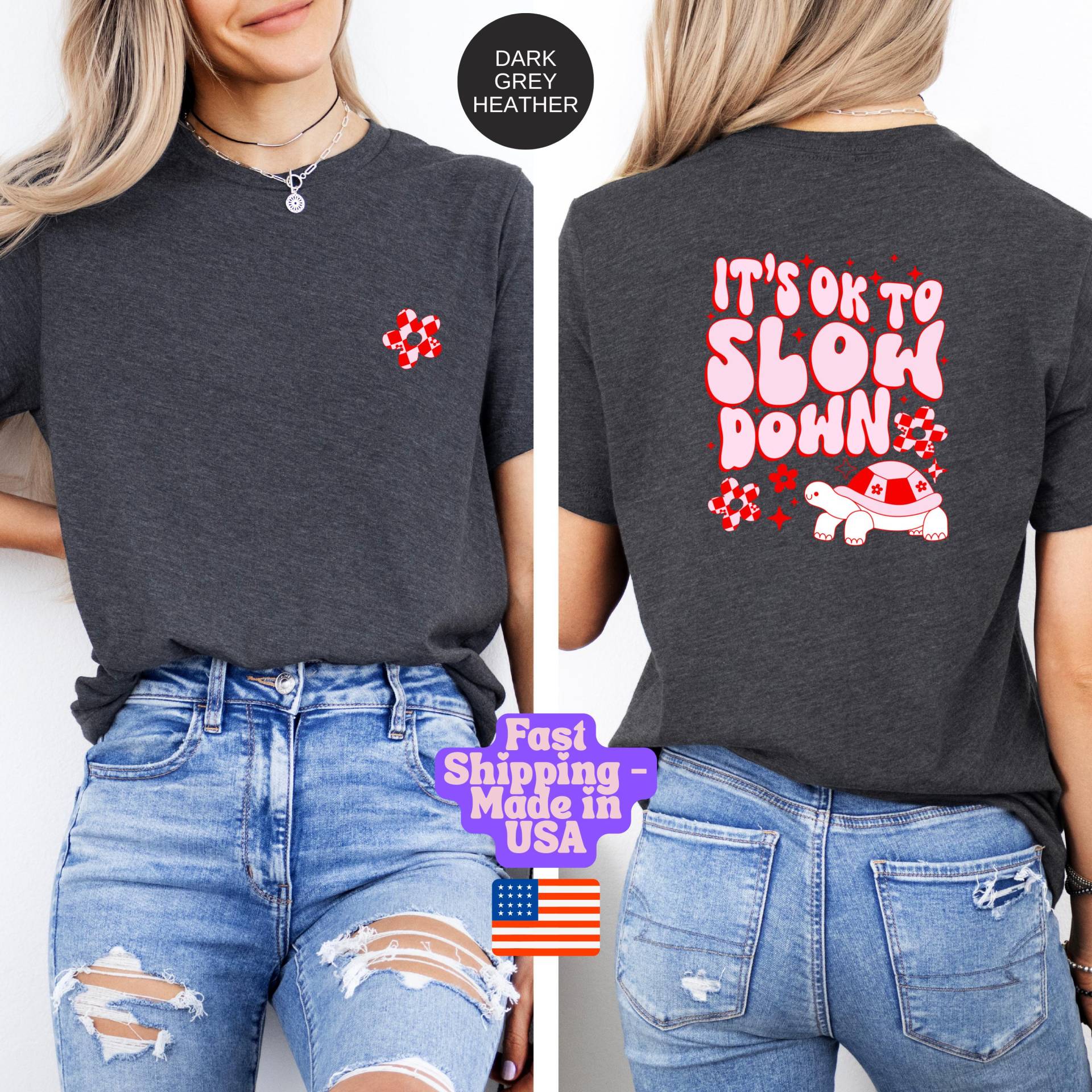 Mental Health Tshirt, Slow Down T-Shirt, Schildkröten Shirt, Achtsamkeits Geschenk, Selfcare T-Shirt von Lastrantia