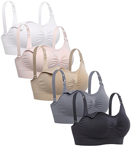 Lataly Damen Still-BH, drahtlos, Still-BH, Schwangerschafts-Bralette, 5 Stück, 5 Stück, Medium von Lataly