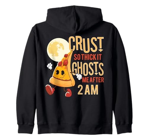 Crust So Thick It Ghosts Me Lustiger Pizzaschieber Männer Frauen Kapuzenjacke Crust So Thick It Ghosts Me Lustiger Pizzaschieber Männer Frauen Kapuzenjacke von Late Night Thick Crust Pizza Humor Streetwear Co.