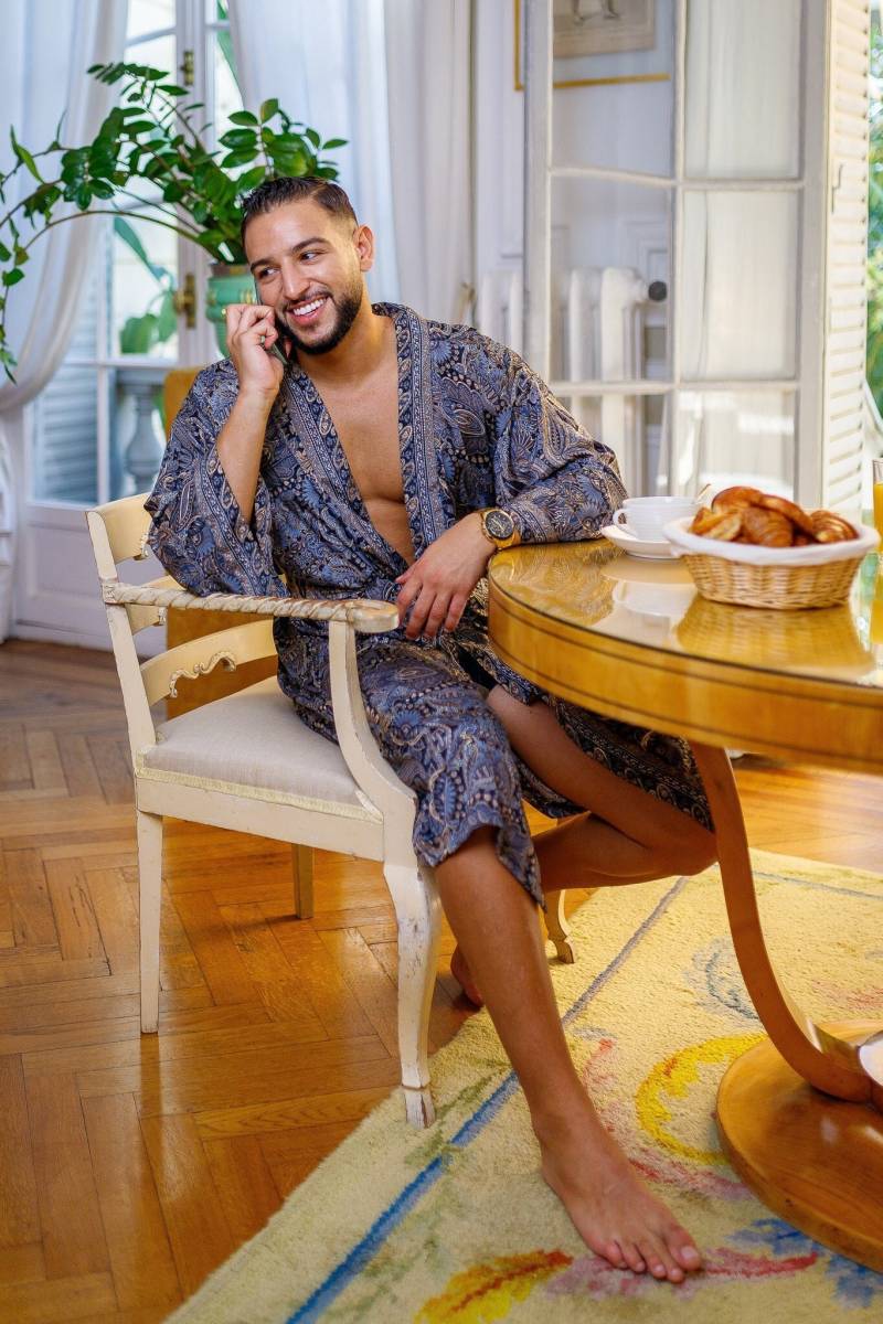 Herren-Boho-Seidenkimono - Fließender Vintage-Bademantel Herren-Morgenmantel Herren-Boho-Seidenkimono - Fließender Vintage-Bademantel Herren-Morgenmantel von LatelierDeSonja
