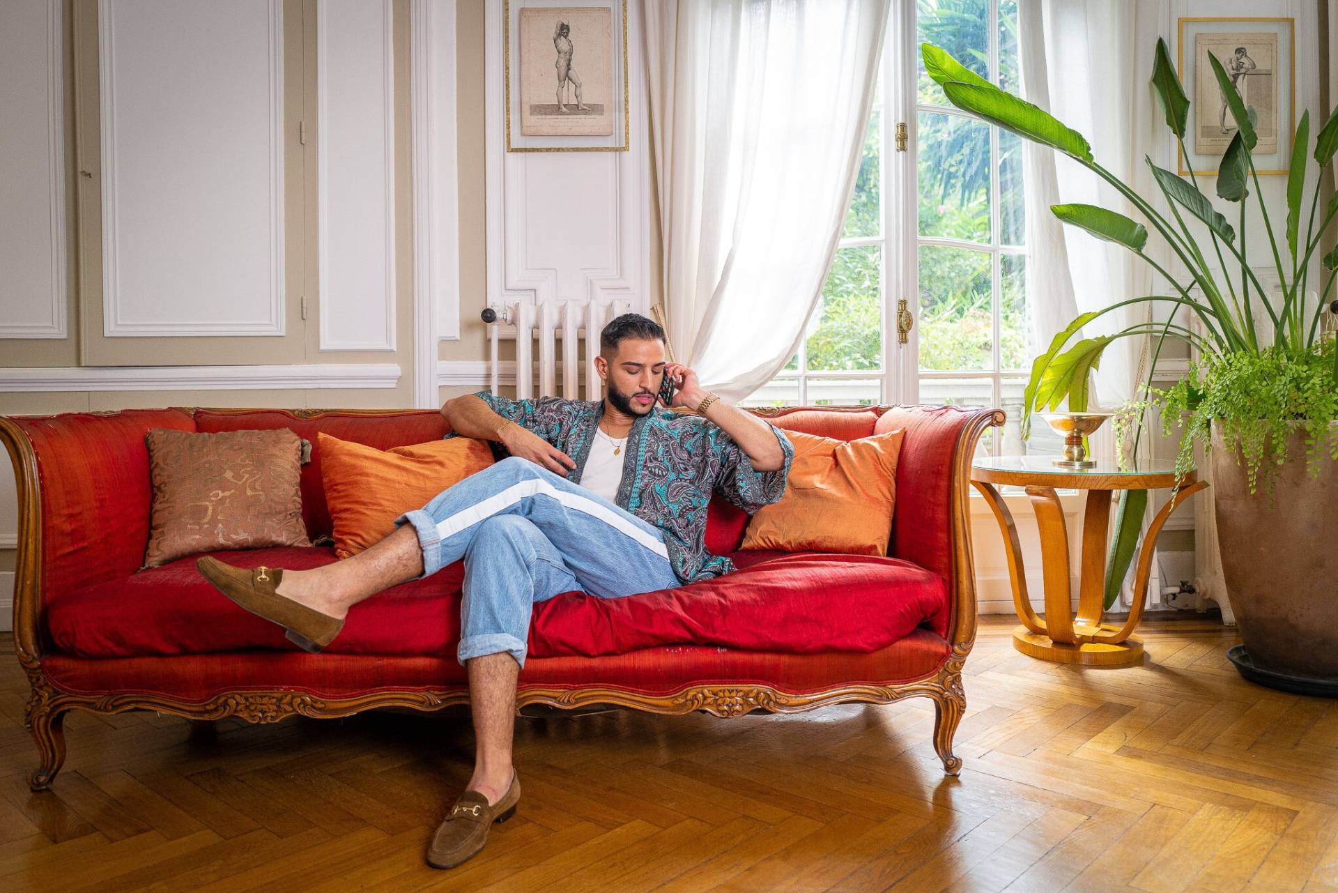 Herren Vintage-Kimonojacke Aus Seide - Kurzer, Fließender Kimono Im Boho-Chic-stil von LatelierDeSonja