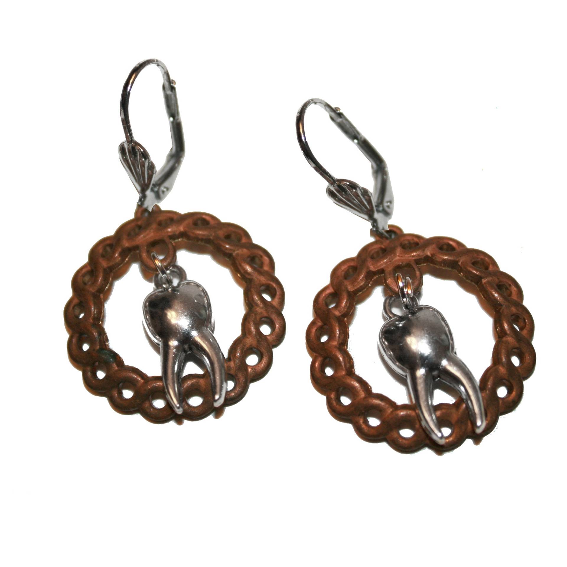 Kette Zahn Hoops - Ohrringe Herz Hoop Kette Zahn Hoops - Ohrringe Herz Hoop von LaterOperator