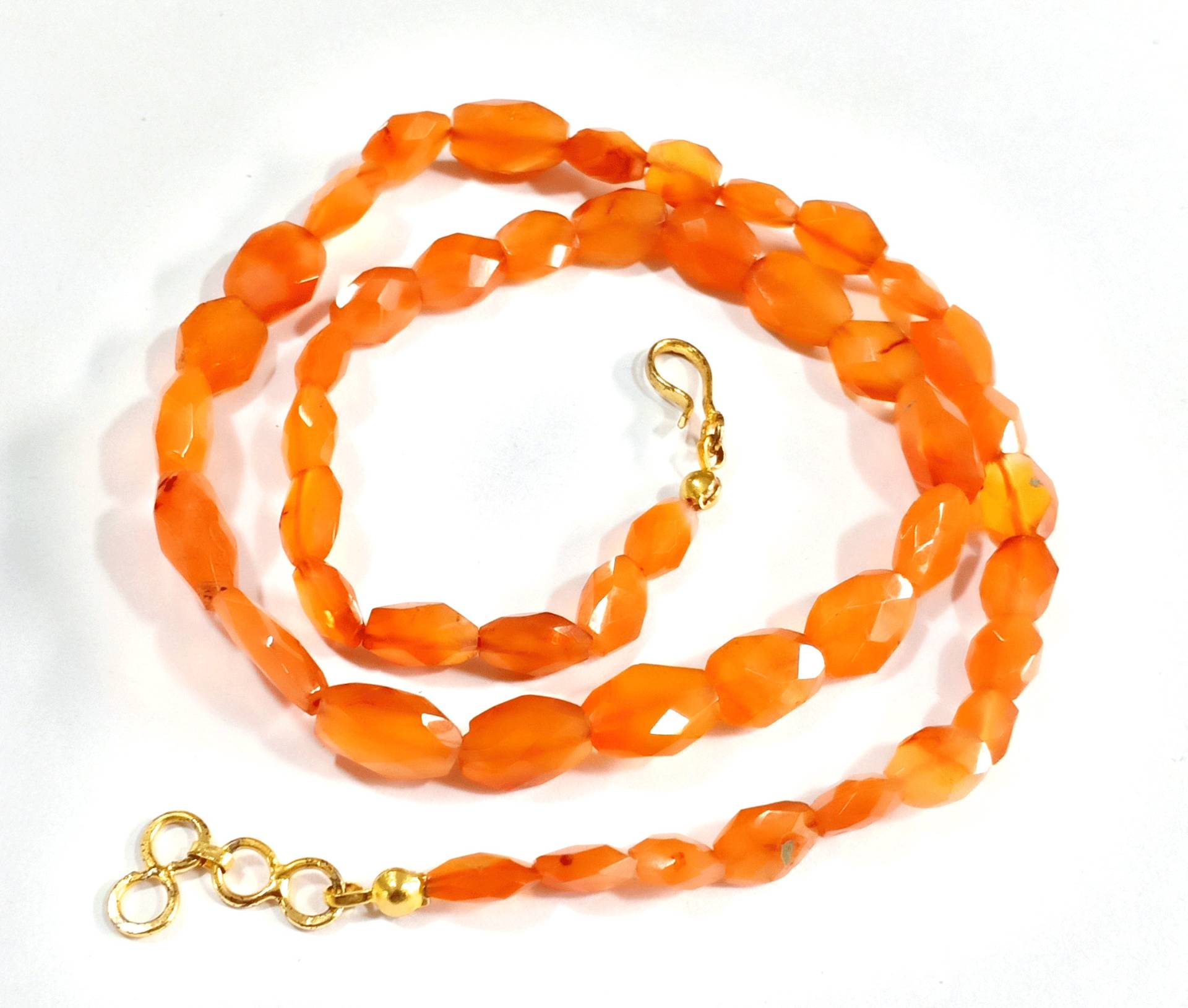 Karneol Perlen Halskette, Natürliche Schmuck 5.5-7.5 Mm Facettierte Halskette von LatestBeadsJewellery