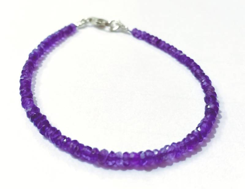 Natur Amethyst Perlen Armband Israel Cut Armband, 3-4mm Schmuck von LatestBeadsJewellery