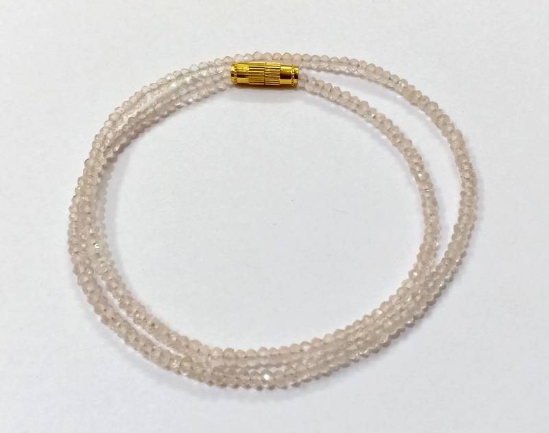 Rosenquarz Perlen Halskette, Aaa+ Qualität Natur 3-4 Mm Edelstein Facettierte Rondell Perlen, Schmuck Halskette von LatestBeadsJewellery