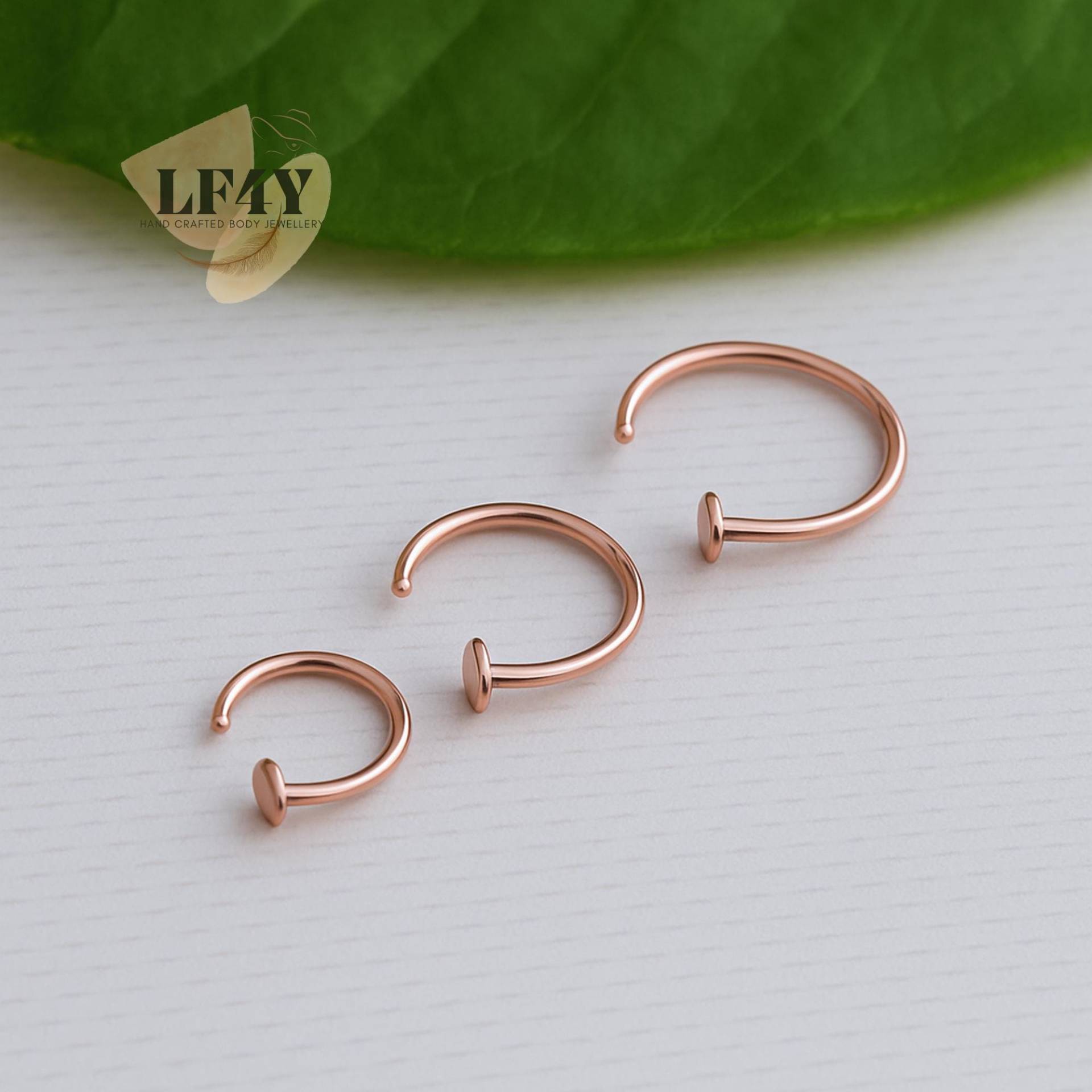 Rose Gold Nasenring Aus Chirurgenstahl Extra Dünner 20 Gauge Hoop von LatestFashion4You