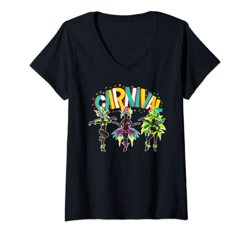 Damen Karneval in Rio de Janeiro T-Shirt mit V-Ausschnitt Damen Karneval in Rio de Janeiro T-Shirt mit V-Ausschnitt von Latin America.