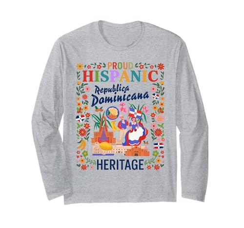 Dominikanische hispanische Erbe Monatsflagge Frauen Idee Dominicano Langarmshirt von Latin Hispanic Heritage Kids Idea For Boys & Girls