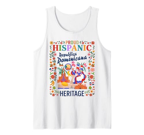 Dominikanische hispanische Erbe Monatsflagge Frauen Idee Dominicano Tank Top von Latin Hispanic Heritage Kids Idea For Boys & Girls