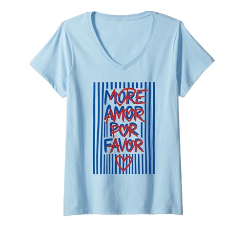 Damen More Amor Por Favor Lustiges spanisches Liebeszitat T-Shirt mit V-Ausschnitt Damen More Amor Por Favor Lustiges spanisches Liebeszitat T-Shirt mit V-Ausschnitt von Latin Quotes Funny Spanish Amor Por Favor Tee