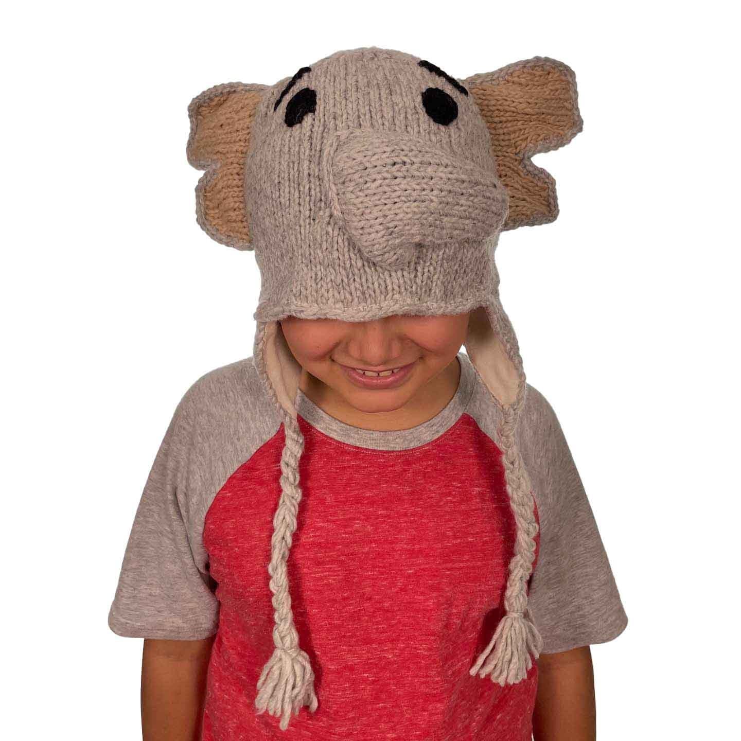 Warme Und Weiche Elefanten Beanie Mütze Für Kinder Erwachsene | Wintermütze Ohrenklappen Jungen Oder Mädchen Dehnbare Winter Ausgestattet Hut von LatinAmericanBoutiq